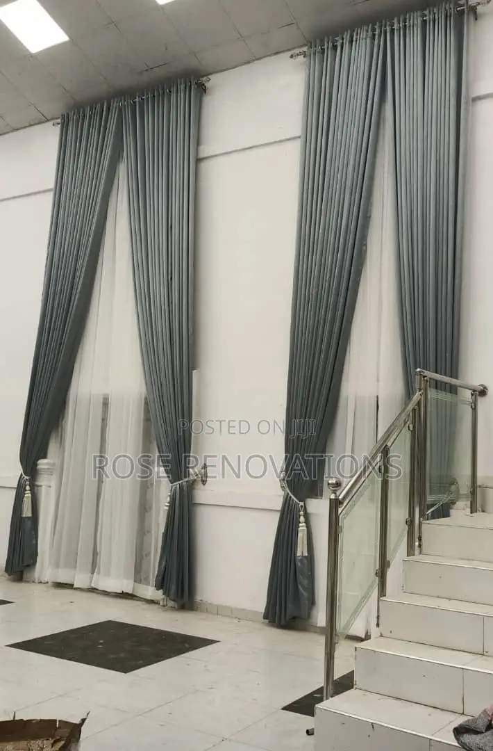 Dark Grey Color Thick Curtains for 4650 Per Yards
