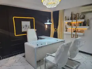 White Office Table With MD Chair and 2 Visitor Chair
