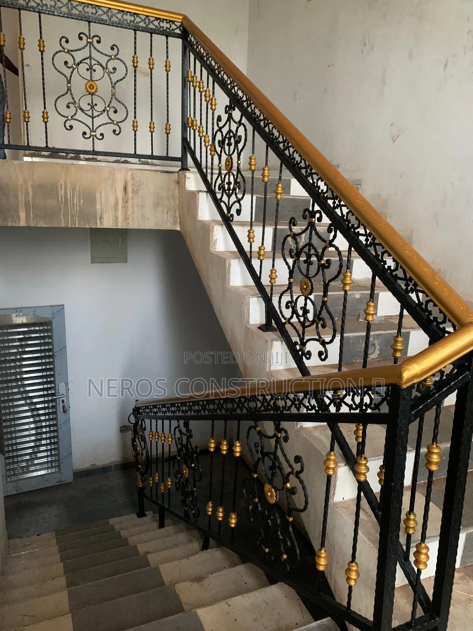 Double Heart Cumbi Wrought Iron Hand Rail Design