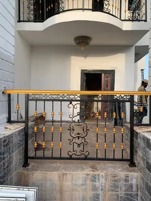 Double Heart Cumbi Wrought Iron Hand Rail Design