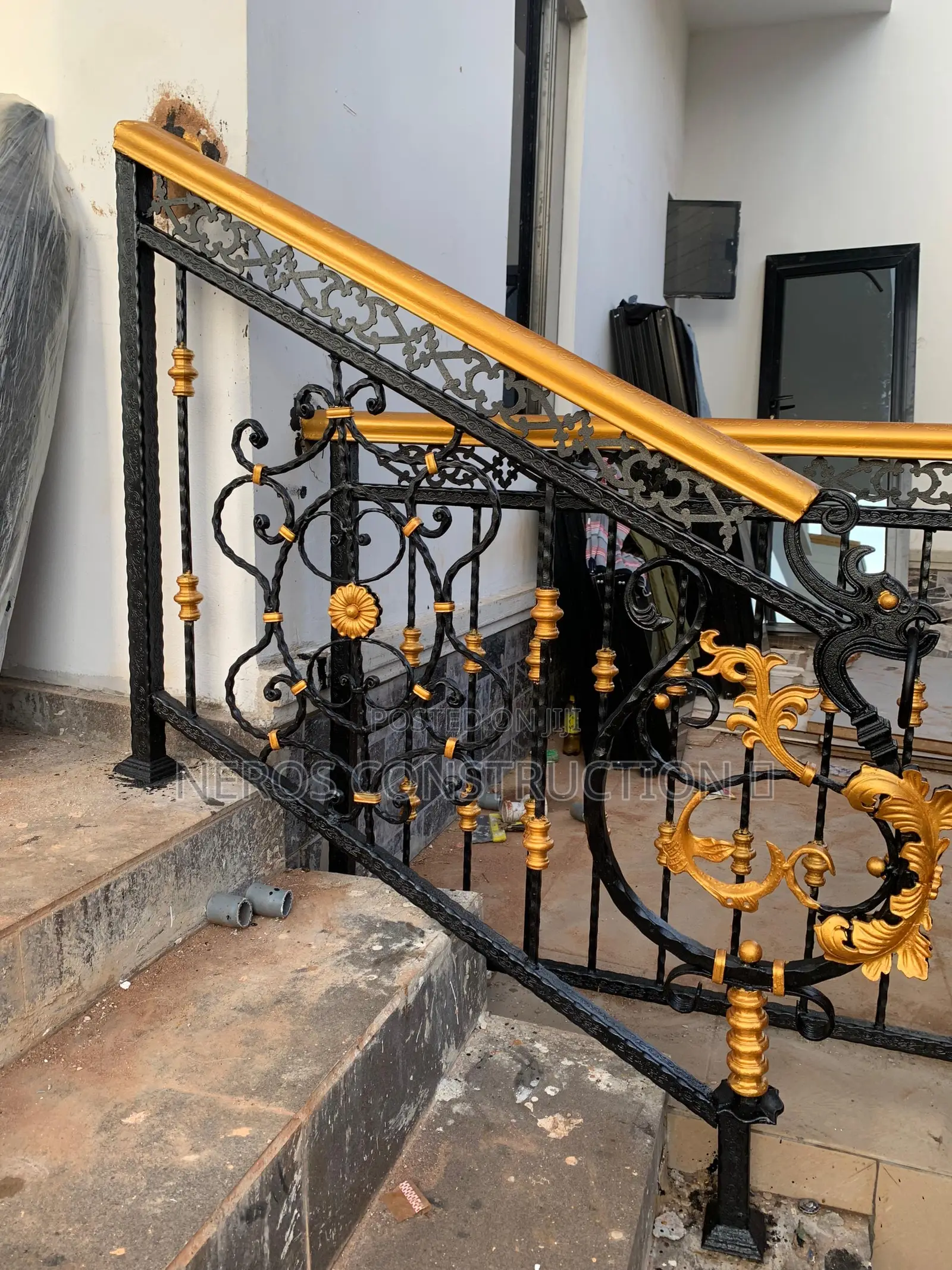 Double Heart Cumbi Wrought Iron Hand Rail Design