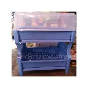 Strong Plastic Double Layer Dish Rack/ Drainer With Cover