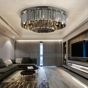 Modern Living Room Open Bedroom Flush Chrystal Chandelier