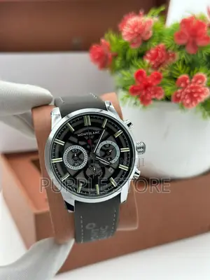 Mont Blanc  Leather  Chronograph  Suade Leather Watch