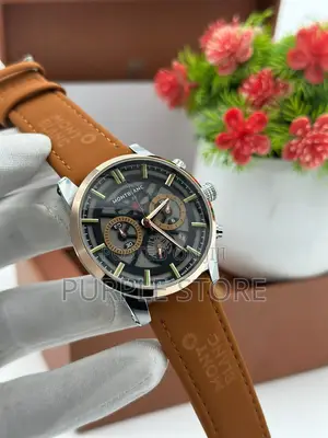 Mont Blanc  Leather  Chronograph  Suade Leather Watch