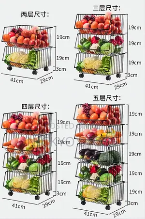 5 Layers Basket for Kitchen Fruit Vegetable Storage Cart
