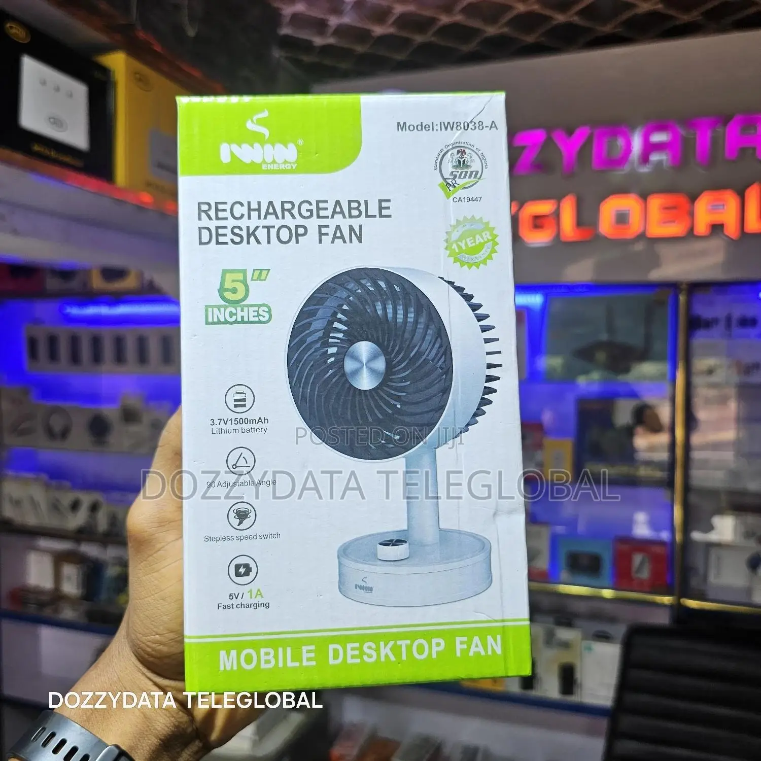 Rechargeable Desktop Fan