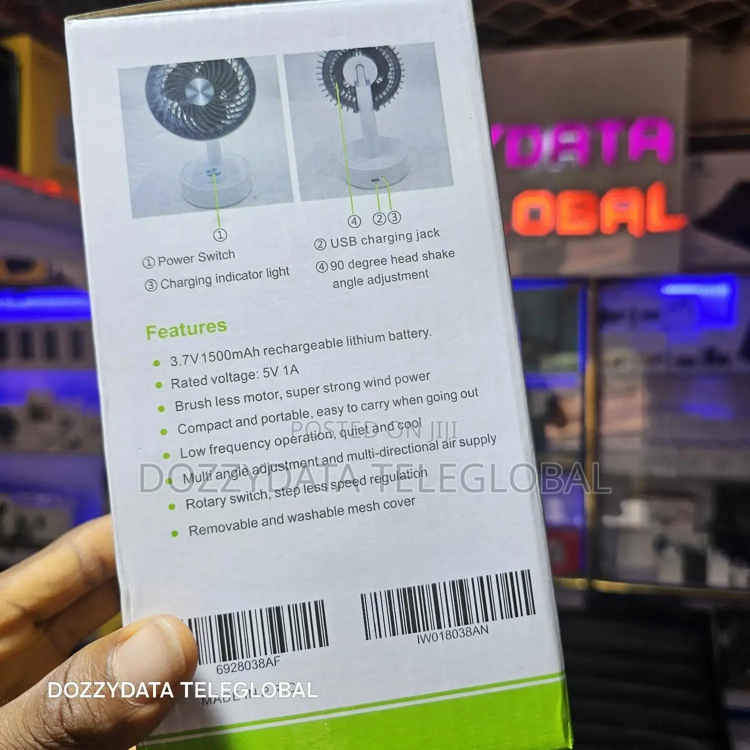 Rechargeable Desktop Fan