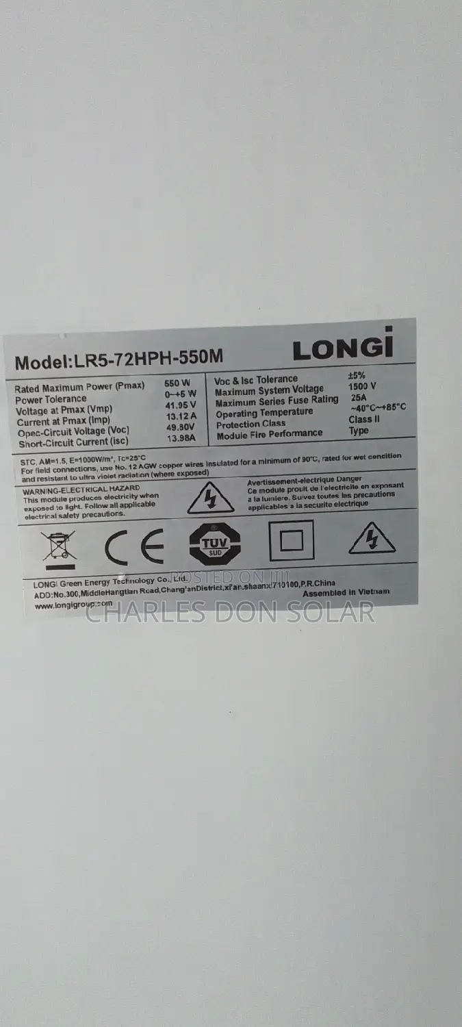 550w Solar Panel