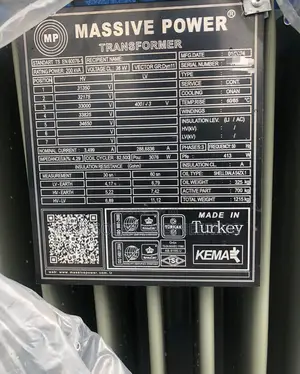 200kva 33/0.400kv Massive Power Transformer