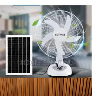 12" Rechargeable Fan With Dc Bulbs+ Solar Panel+Usb Output