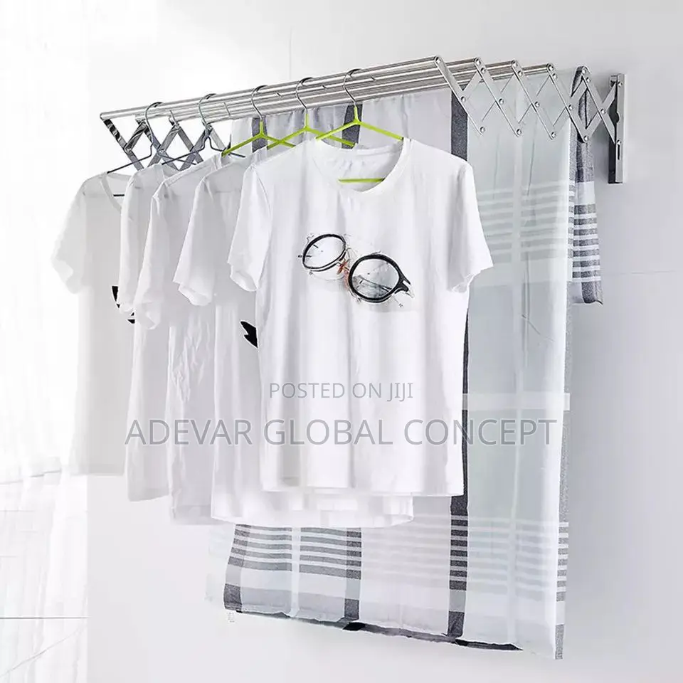 High Quality Expandable Towel Hanger - White 70cm 90cm