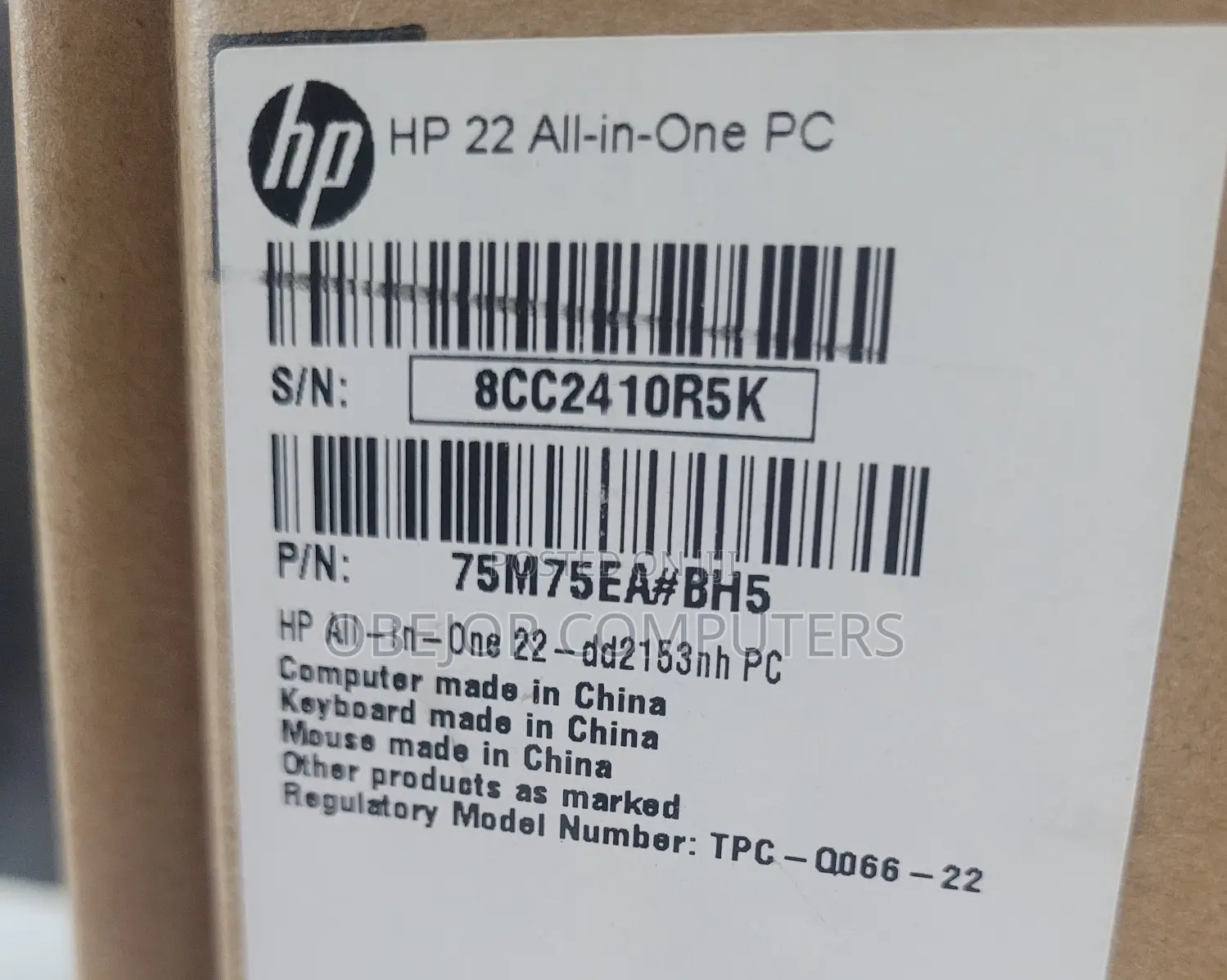 New Desktop Computer HP AiO 22 4GB Intel Core I3 SSD 512GB