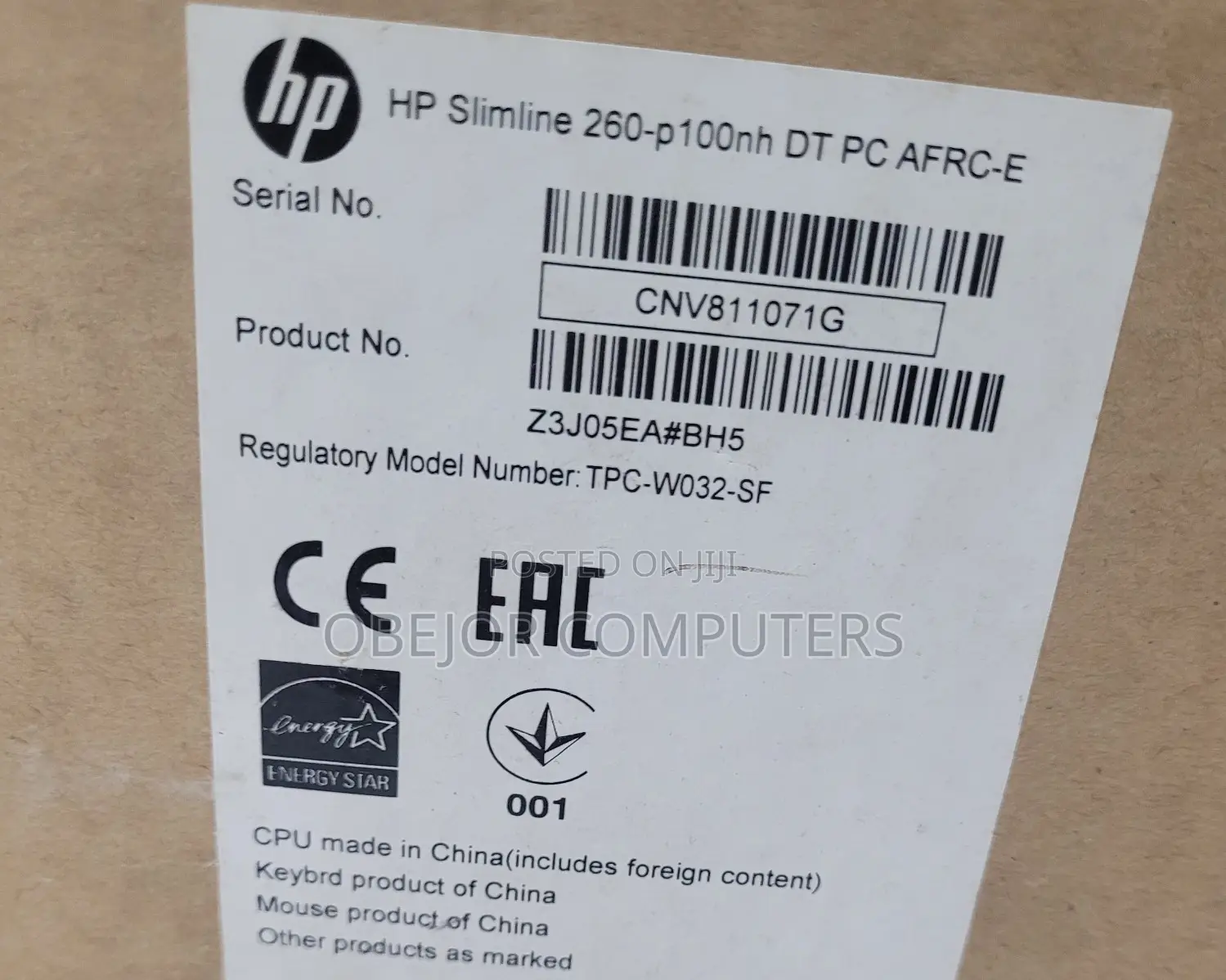 New Desktop Computer HP Slimline 270 4GB Intel Core I3 HDD 1T