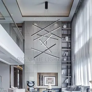 Modern Duplex Apartment Living Room /Staircase Chandelier