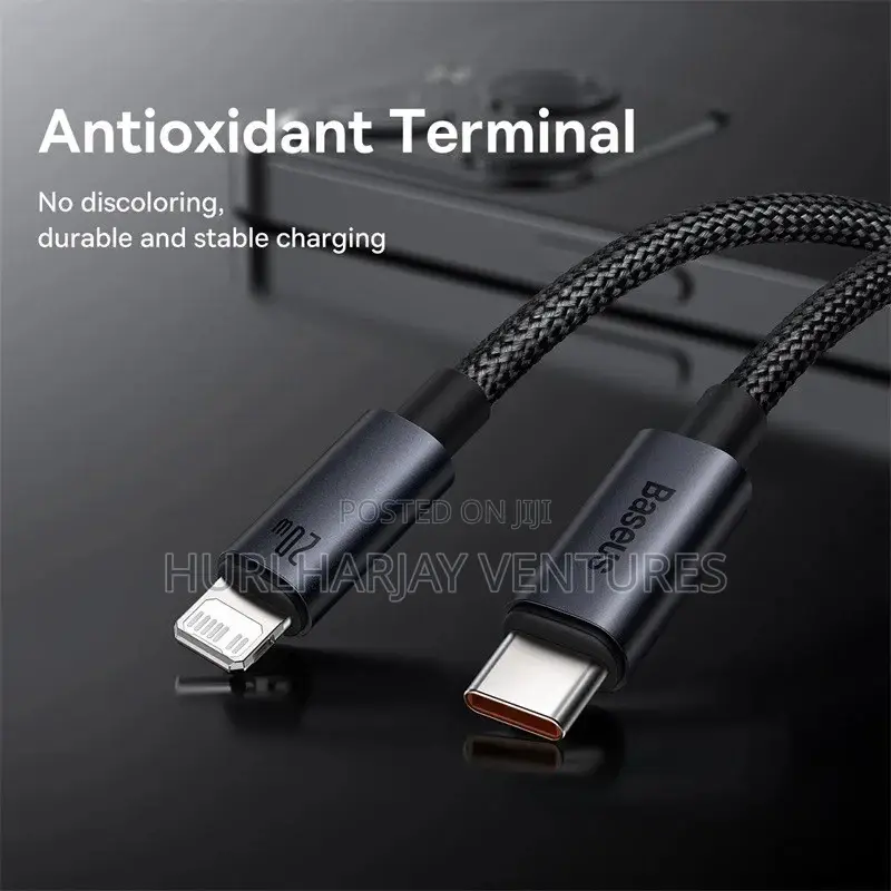 1m Baseus 20w Lightning (USBC to Ip) Cable