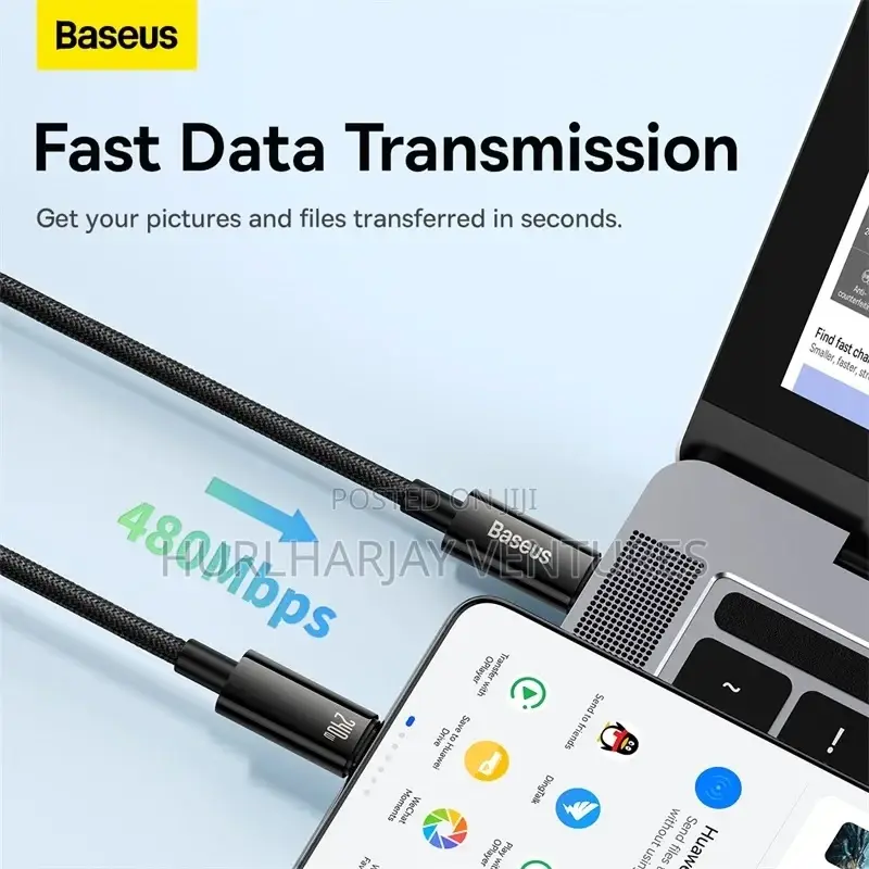 2m Baseus 240w Pd3.1 Fast Charging Cable