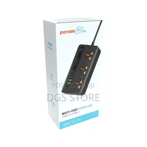 Porodo Blue Multi Port Power Hub 2 Usb a/3 Type C Charger