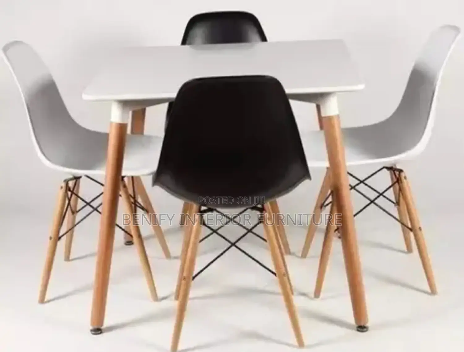 Simple Square 4 Seater Dining Set