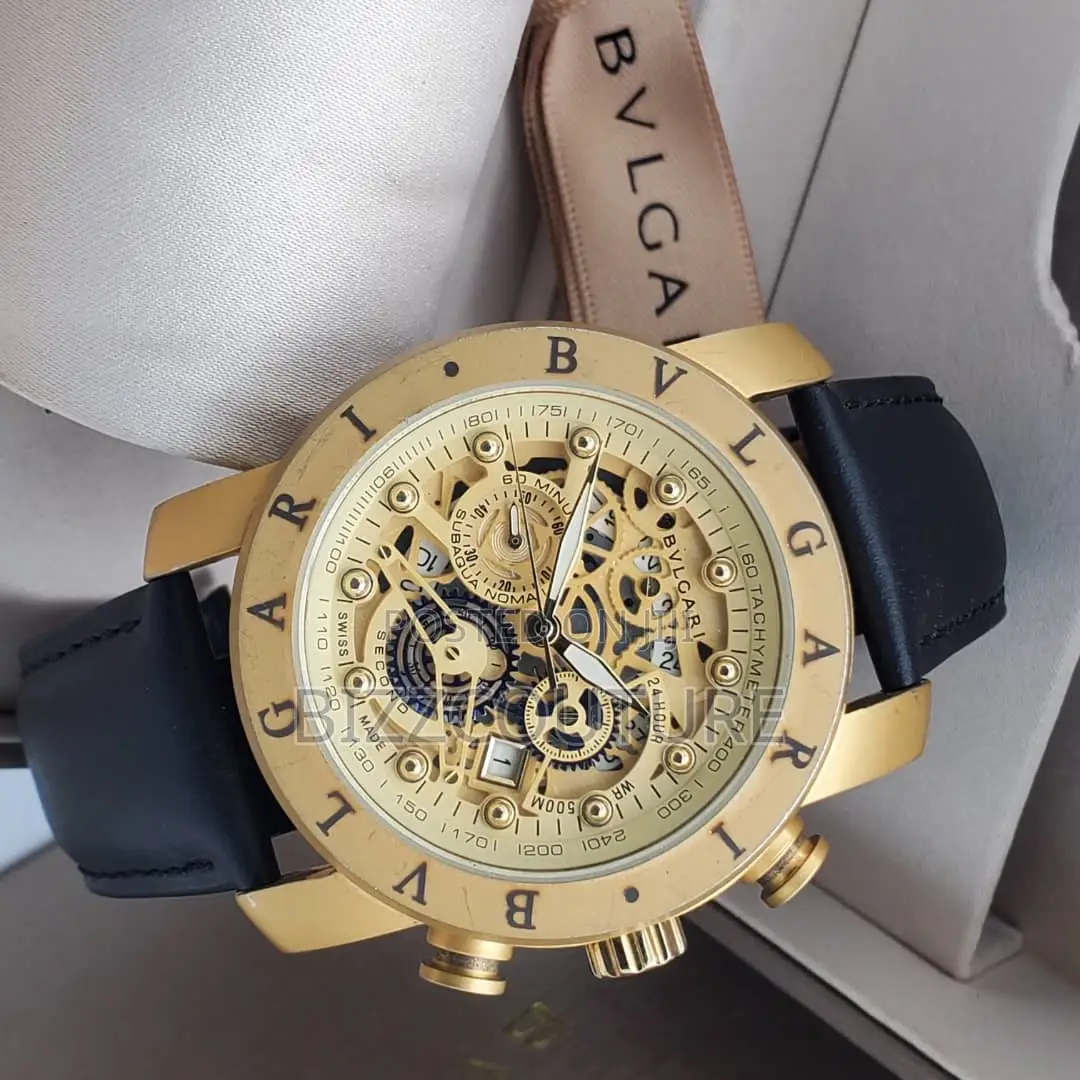 Original Bvlgari Mechanical Black Leather Watch Is Available