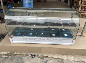Curved Glass Food Warmer Display 5plates