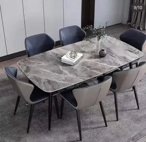 Dining Table With 6 Chair Marble Top