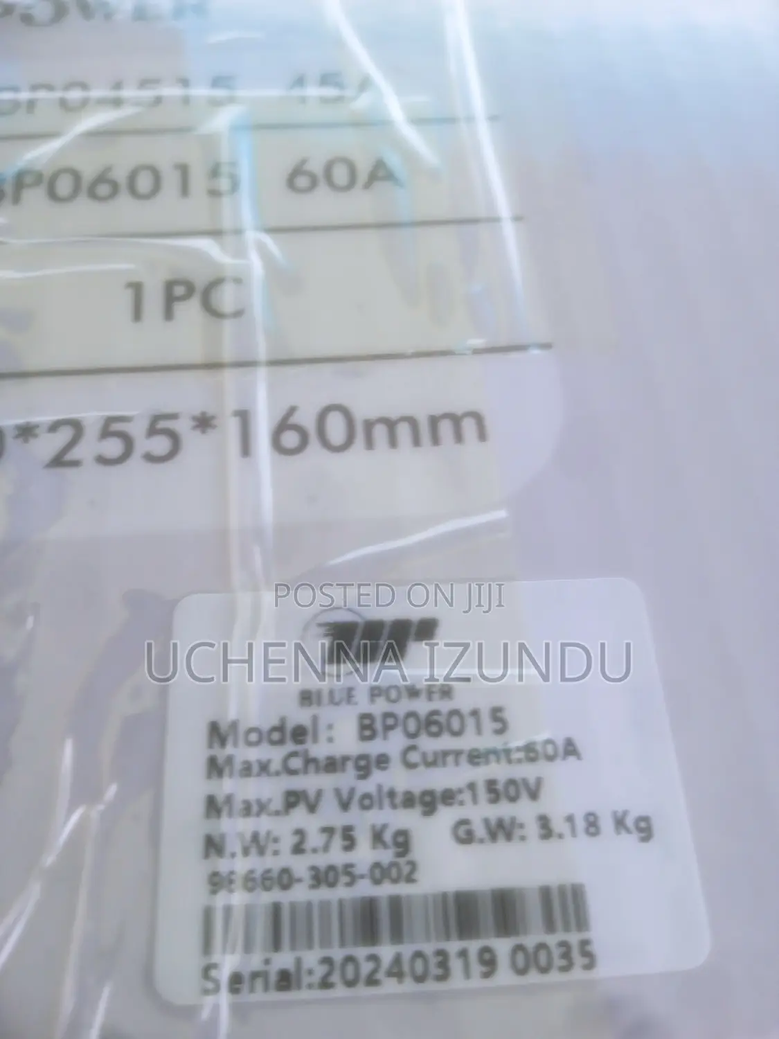 60 Amps MPPT Charge Controller (Blue Power)