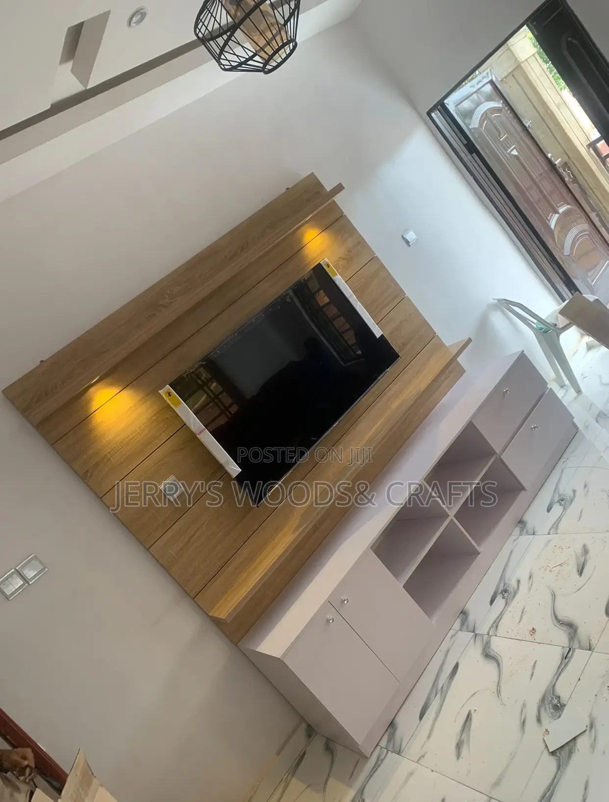 7by7ft Wall Tv HDF Console