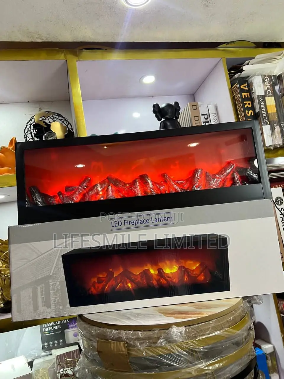 Big Led Fireplace Lantern