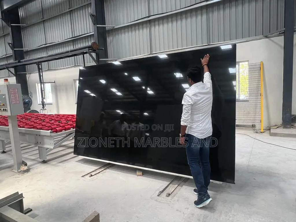 Indian Absolute Shiny Black Granite Slab