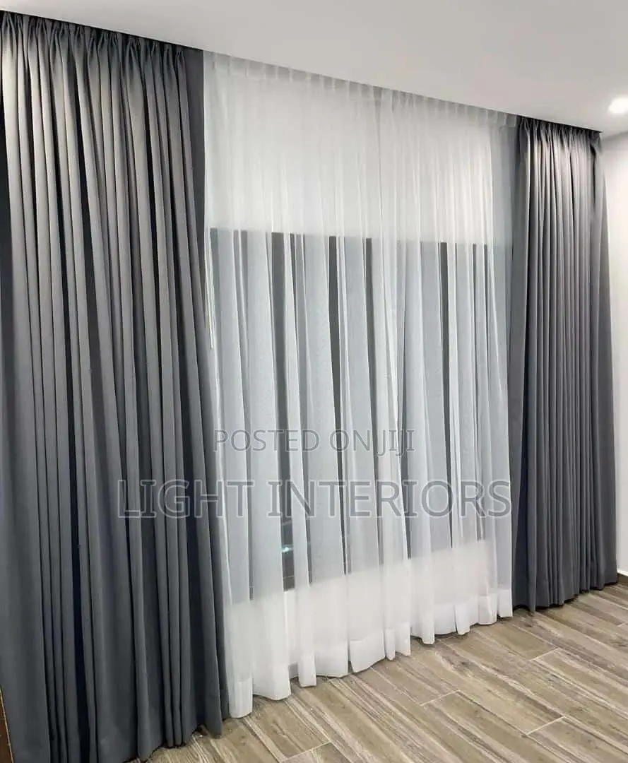 Gray Plain Curtains