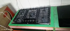 5 Burner Cooker Hob Stainless Steel Black Color Available