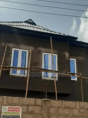 White Aluminum Casement Window With Burglary and Net