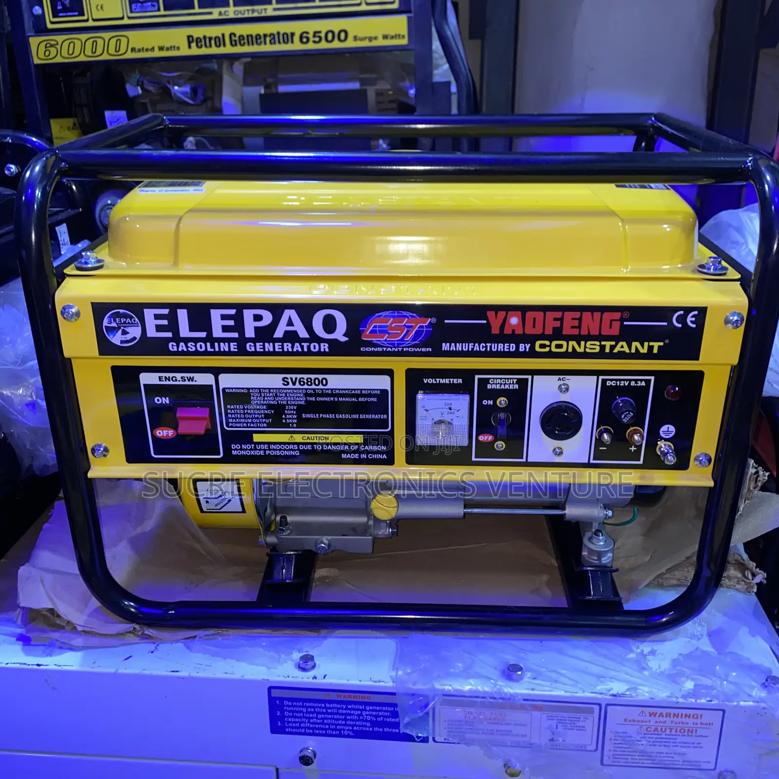 SV6800 Elepaq Constant 4.5kva Petrol Generator