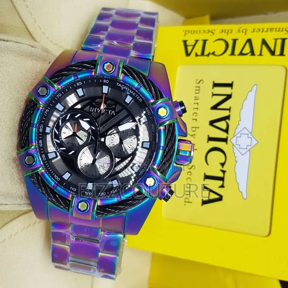 Original Invicta Chronograph Rainbow Chain Watch