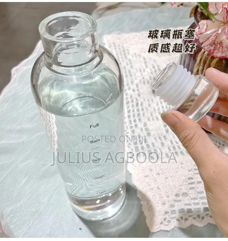 Transparent Water Bottle With Time Scale