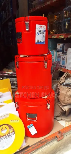 Set of 3 Plastic Cooler With Stainless Steel Inner 『 Round 』
