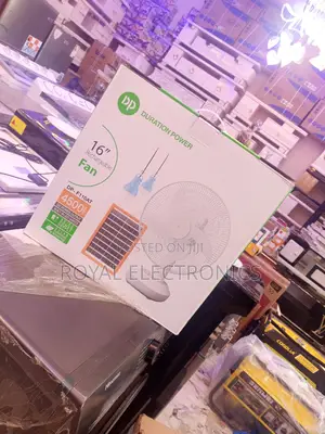 DP 16 Inches Rechargeable Fan With Solar Panel
