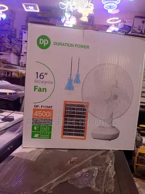 Very New DP 16 Inches Rechargeable Fan With Solar Panel