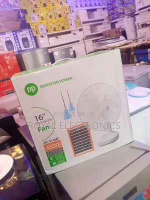 Heavy Duty DP 16 Inches Rechargeable Fan With Solar Panel