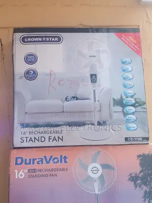 Standard New Crownstar 16 Inches Rechargeable Standing Fan