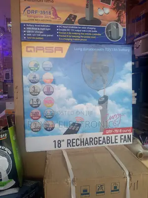 Brand New Qasa 18 Inches Rechargeable Standing Fan
