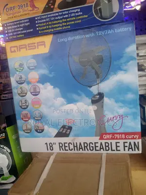 Brand New Qasa 18 Inches Rechargeable Standing Fan