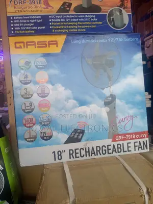 Standard Qasa 18 Inches Rechargeable Standing Fan