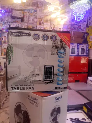 Authentic Crownstar 12 Inch Rechargeable Fan With Solar