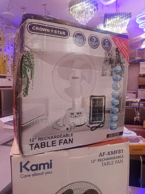 High Quality Crownstar 12 Inch Rechargeable Fan With Solar