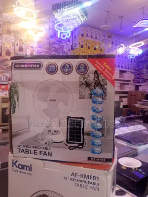 Best Quality Crownstar 12 Inch Rechargeable Fan With Solar
