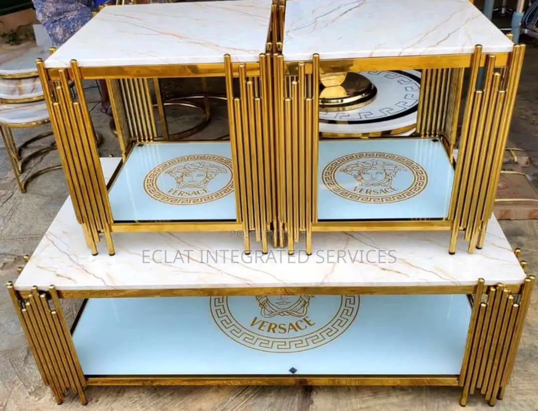 Marble Center Table With Side Stools