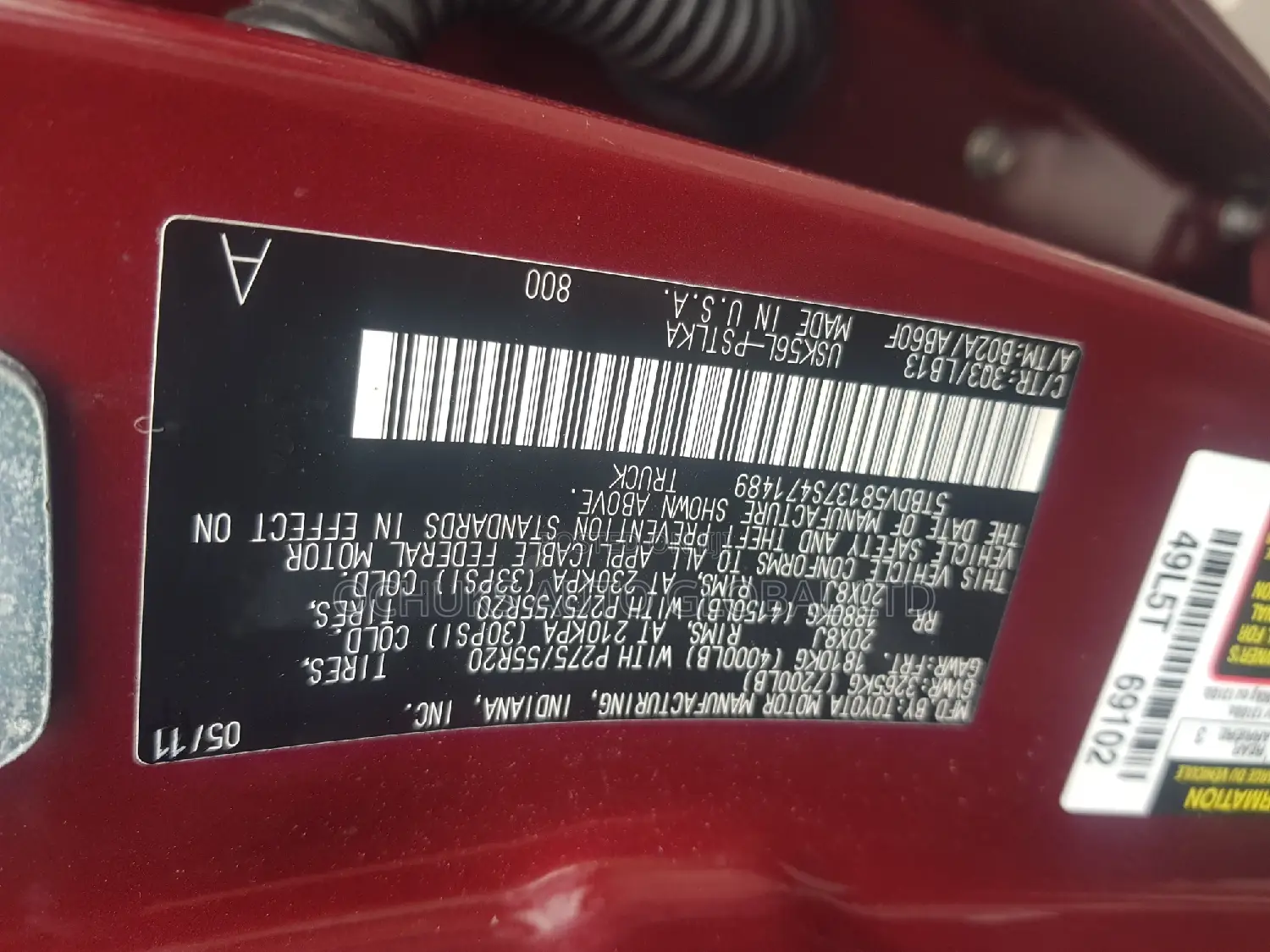 Toyota Tundra 2011 Red