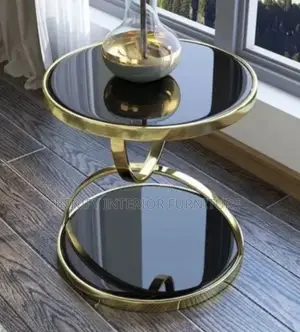 Simple Gold Plated Glass Side Stool